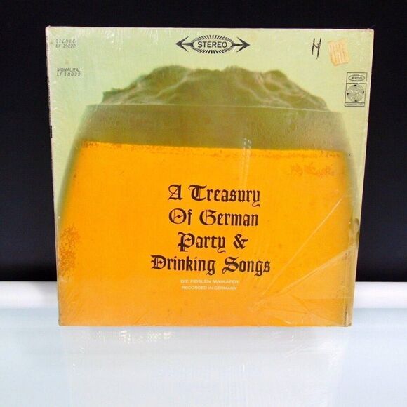 Vintage 1963 Vinyl LP Treasury Of German Party Drinking Songs Epic Record Label - Picture 1 of 9